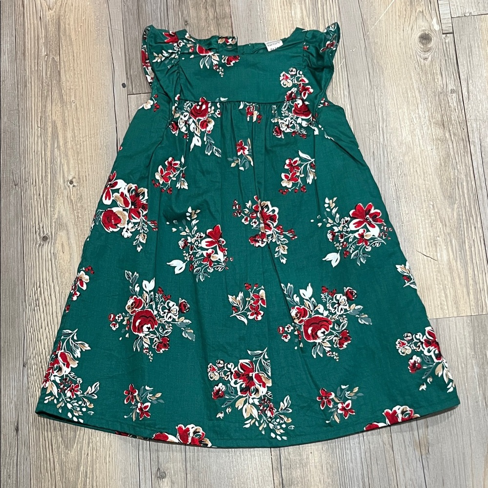 Carter's Green Floral Kids Dress